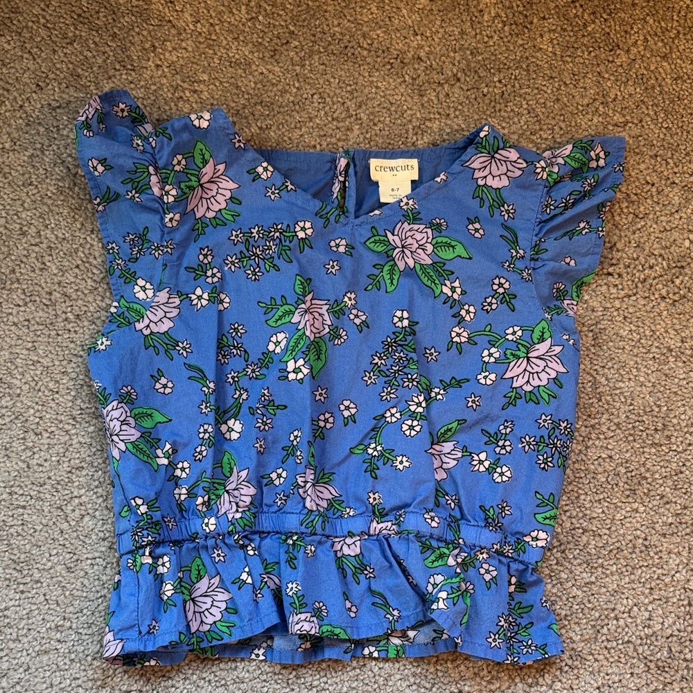 Crewcuts Blue with Purple Floral Top